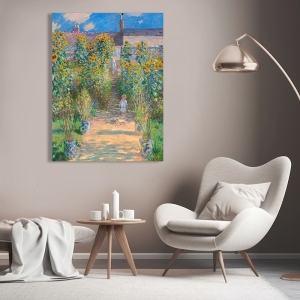 Tableau sur toile Claude Monet, Le jardin de l'artiste à Vétheuil