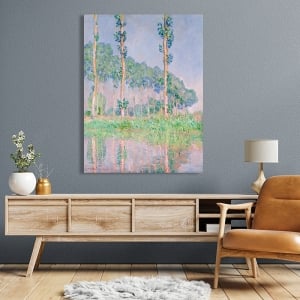 Cuadro en lienzo y lámina, Álamos, efecto rosa de Claude Monet