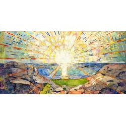 Tableau sur toile, affiche Le soleil de Edvard Munch