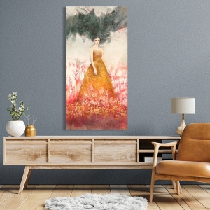 Figurative print and canvas, Lady of the Clouds by Erica Pagnoni