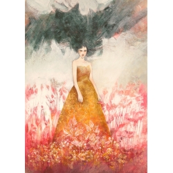 Tableau femme sur toile, Dame des nuages, détail de Erica Pagnoni