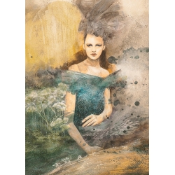 Tableau femme sur toile, Dame de la terre, détail de Erica Pagnoni