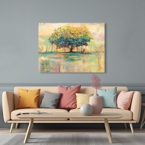 Art print and canvas, Coloured tree by Luigi Florio
