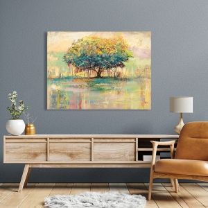 Art print and canvas, Coloured tree by Luigi Florio