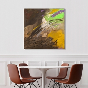 Brown abstract art print and canvas, Terra by H. Romero