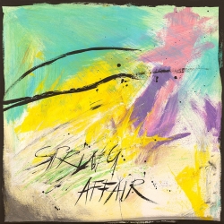 Cuadro abstracto y colorido, lienzo y lámina, Spring Affair de Romero