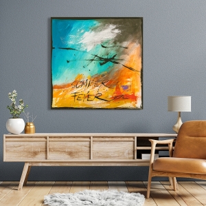 Abstract modern print and canvas, Summer Fever by H. Romero