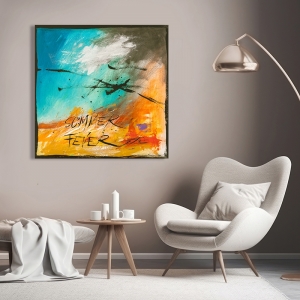 Abstract modern print and canvas, Summer Fever by H. Romero