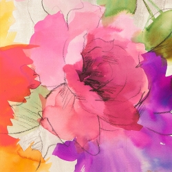 Tableau sur toile, affiche Fleurs colorées I de Kelly Parr