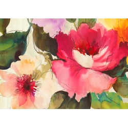 Modern floral print and canvas, Duet  by Kelly Parr