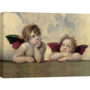 Quadro, stampa su tela. Raffaello, Angeli - Madonna Sistina (dettaglio)