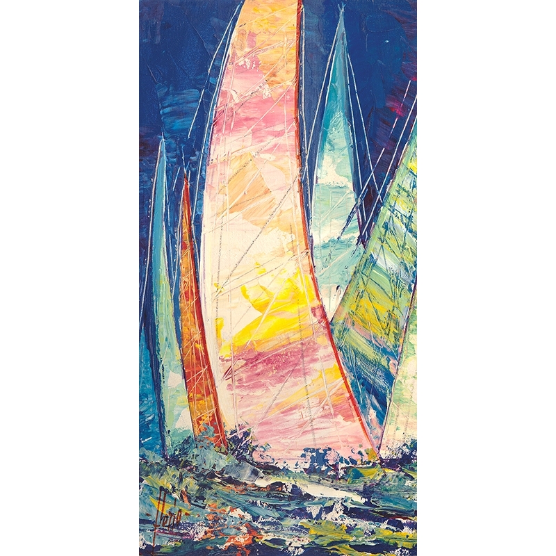 Tableau de bateaux à voile, toile, affiche Voiles multicolores III
