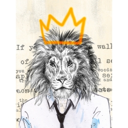 Tableau moderne lion, toile, affiche Bobo King de Matt Spencer