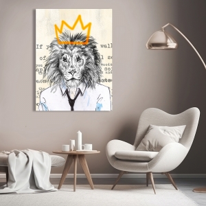 Cuadro moderno de león, lienzo y lámina, Bobo King de Matt Spencer