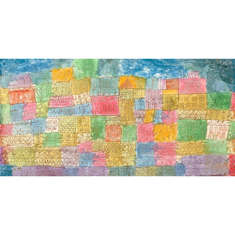 Art print and canvas, Colourful Landscape by Paul Klee