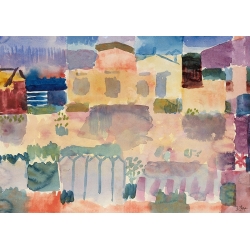Art print and canvas, Garden in St. Germain, Tunis by Paul Klee