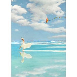 Tableau sur toile femme, Volant sur l'eau (détail) de Benson