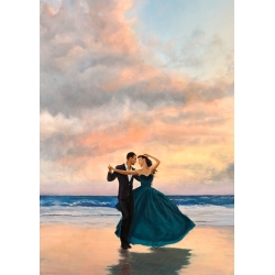 Cuadro en lienzo y lámina, Bailando en la playa, det, de Pierre Benson