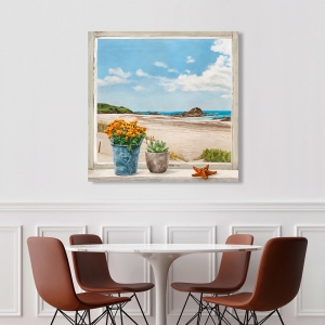 Window wall art, View to the Shore I by Remy Dellal