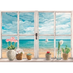 Cuadro en lienzo y lámina, Una ventana al mar de Remy Dellal