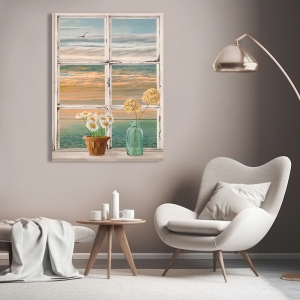 Art print and canvas, Window on the sea at sunset II by Remy Dellal