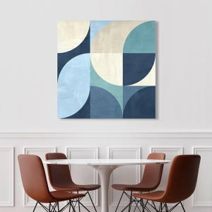 Geometric abstract print, blue, Full Moon by Sandro Nava