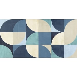 Blue abstract and geometric print, Morning Phase by Sandro Nava