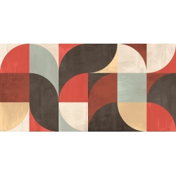Geometric abstract, red and brown, Supergraphic by Sandro Nava