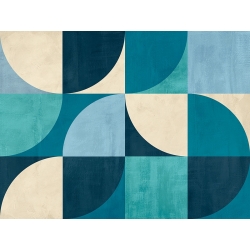Azure and green abstract print, Oceanic Shapes by Sandro Nava
