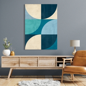 Cuadro abstracto geométrico en lienzo, Deep Waters de Sandro Nava
