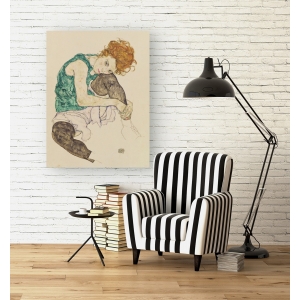 Wall art print and canvas. Egon Schiele, Seated Woman with Bent Knee