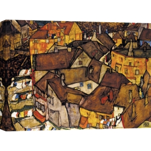 Cuadro en canvas. Egon Schiele, Crescent of Houses, The Small City V