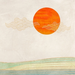 Tableau scandinave sur toile, affiche Le soleil de Sayaka Miko