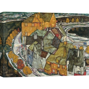 Leinwandbilder. Egon Schiele, Crescent of Houses II, Island Town