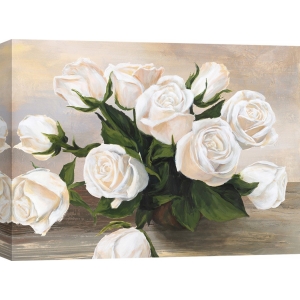 Tableau floral sur toile. Silvia Mei, Vase de roses