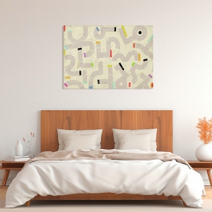 Cuadro abstracto minimalista en lienzo, Funky Signs de Kaj Rama