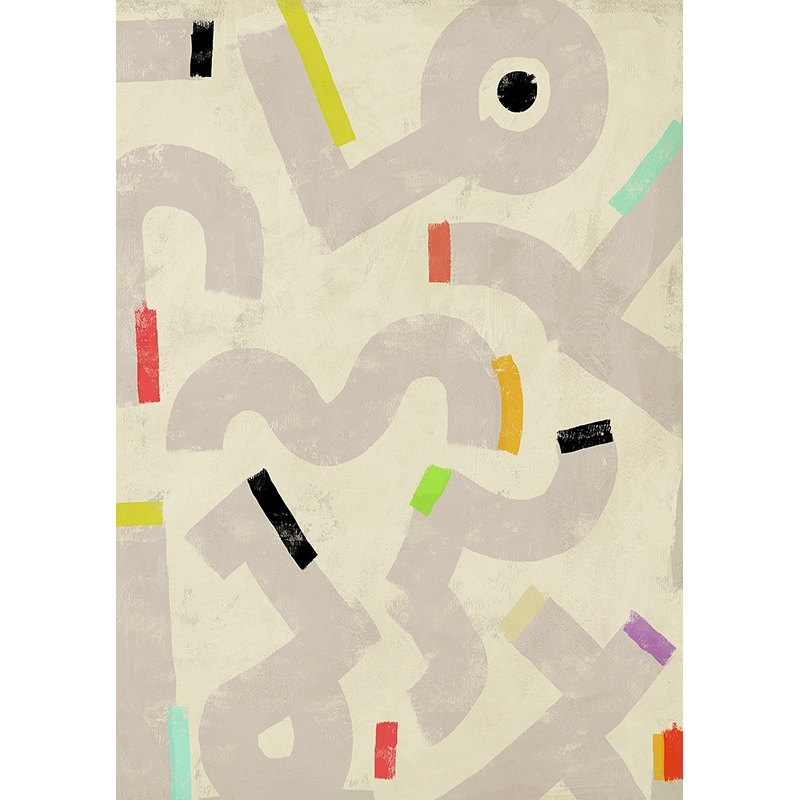 Tableau abstrait minimal sur toile, affiche, Funky Signs II, Kaj Rama